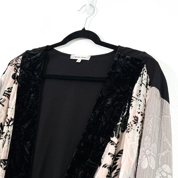 VTG Spencer Alexis Kimono Velvet Burnout Plus Size 3X Whimsigoth Fairy Witchy - Picture 3 of 6